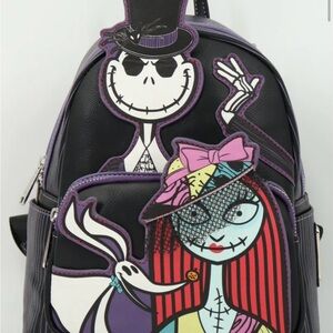 LOUNGEFLY Nightmare Before Christmas Dapper Jack and Sally Mini Backpack *NWT!*